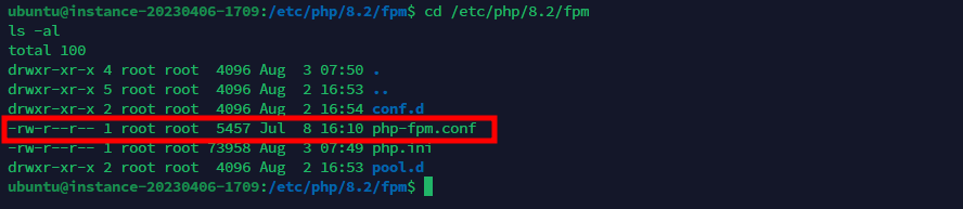 php-fpm.conf 파일 경로 확인
